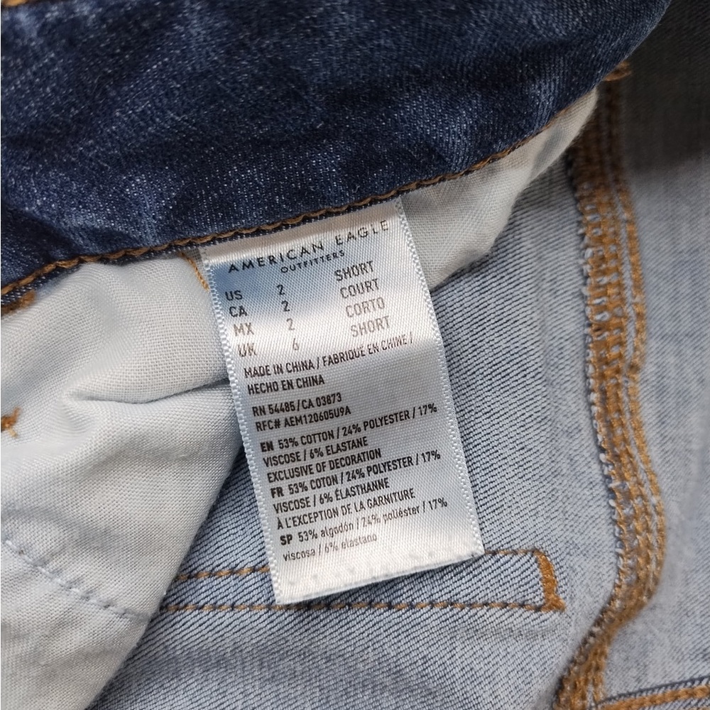 American Eagle Outfitters Women's Jegging  Dark Blue Ripped Skinny Jeans - Picture 4 of 10